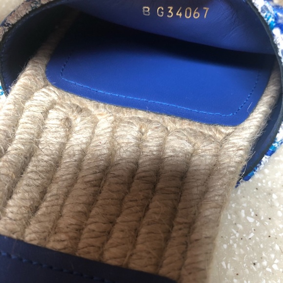 CHANEL Tweed Grosgrain CC Mule Blue Multi 37 / 7 - Picture 7 of 8